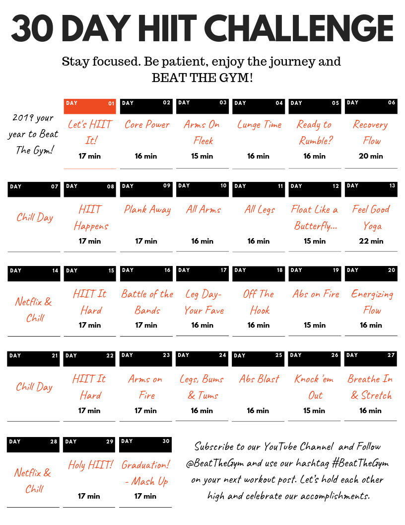 BTG_30 Day HIIT Challenge Calendar Image